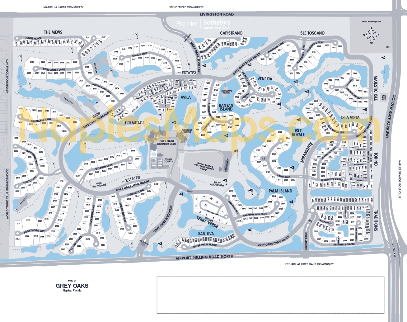 Map of Grey Oaks - Community Maps Neighborhood Maps Naples