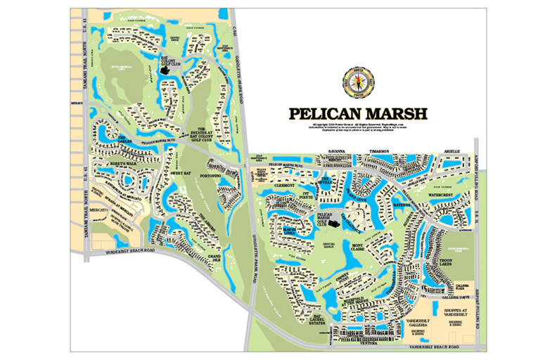 Pelican Marsh Map (Customized Sample) Naples Florida